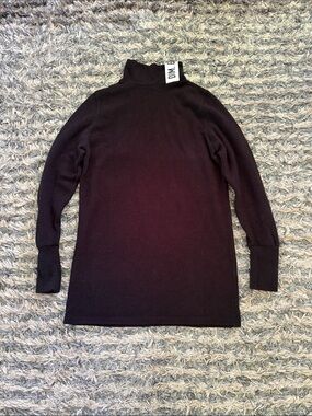 DIM. E CRES. Black Turtleneck Sweater with Logo Collar Band S